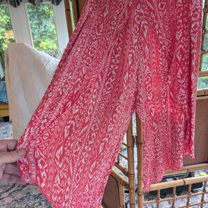 Gauze tribal pattern split skirt culottes L/XL